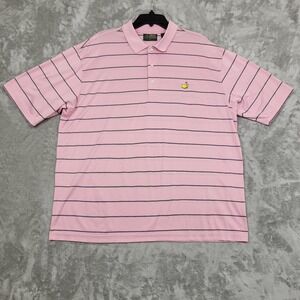 Amen Corner Masters Golf Polo Pink Striped Mens XL Augusta National Cotton